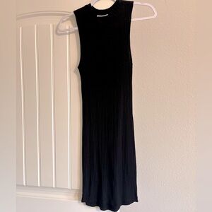 Ribbed Black Sleeveless Dress